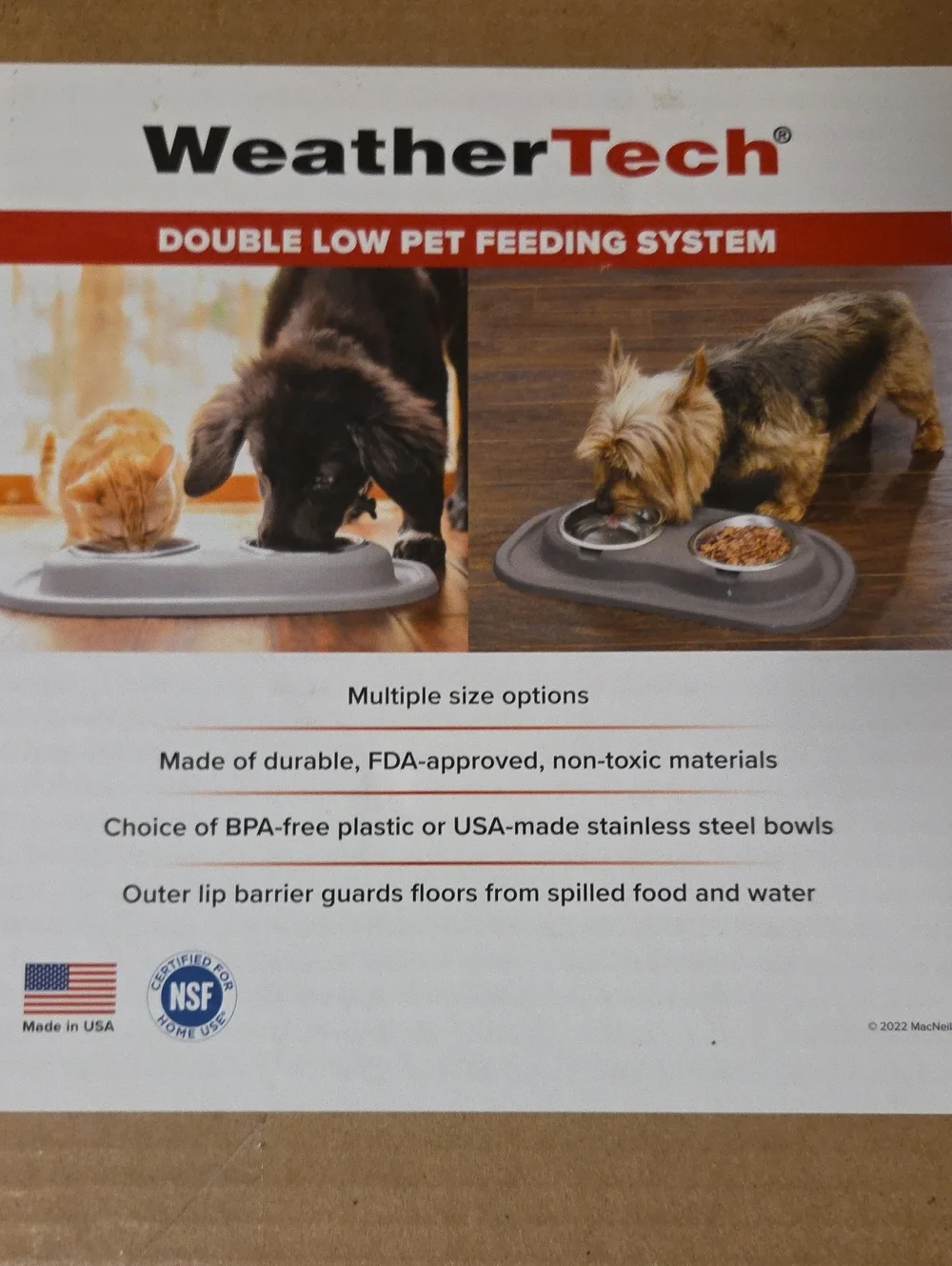WeatherTech Double Low Pet Feeding System - Gray